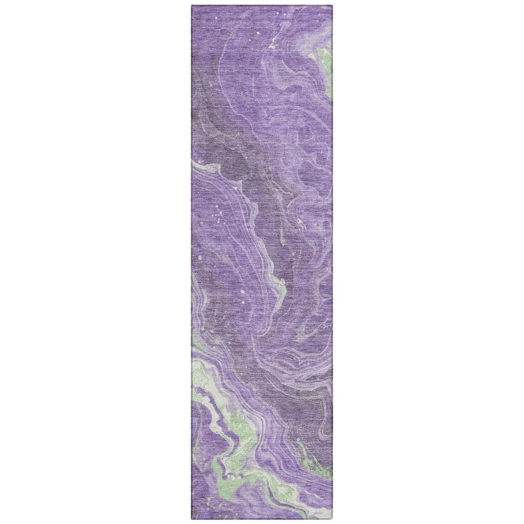 LOOMLAN Rugs Elius Purple Washable Indoor-Outdoor Rug