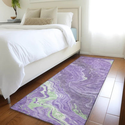 LOOMLAN Rugs Elius Purple Washable Indoor-Outdoor Rug
