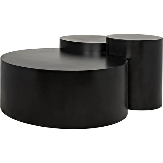 Noir Ella Black Steel Geometric Coffee Table