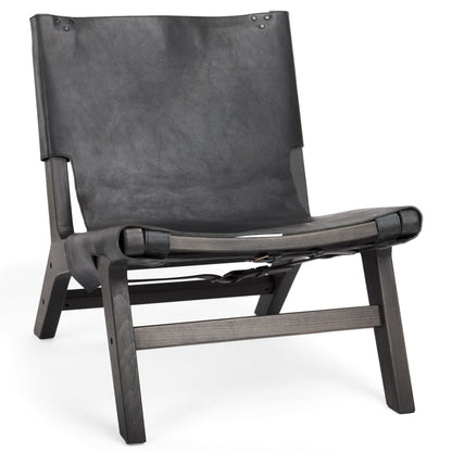Elodie Leather Armless Accent Chair