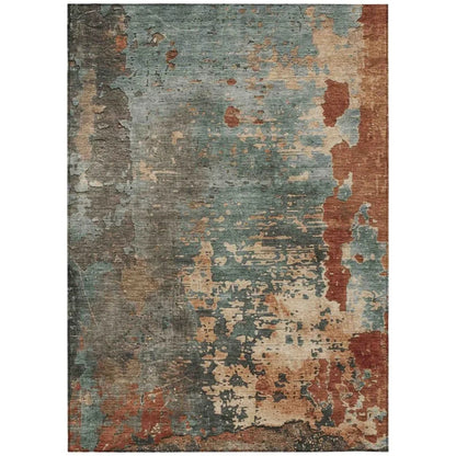LOOMLAN Rugs Elon Blue Washable Indoor-Outdoor Rug