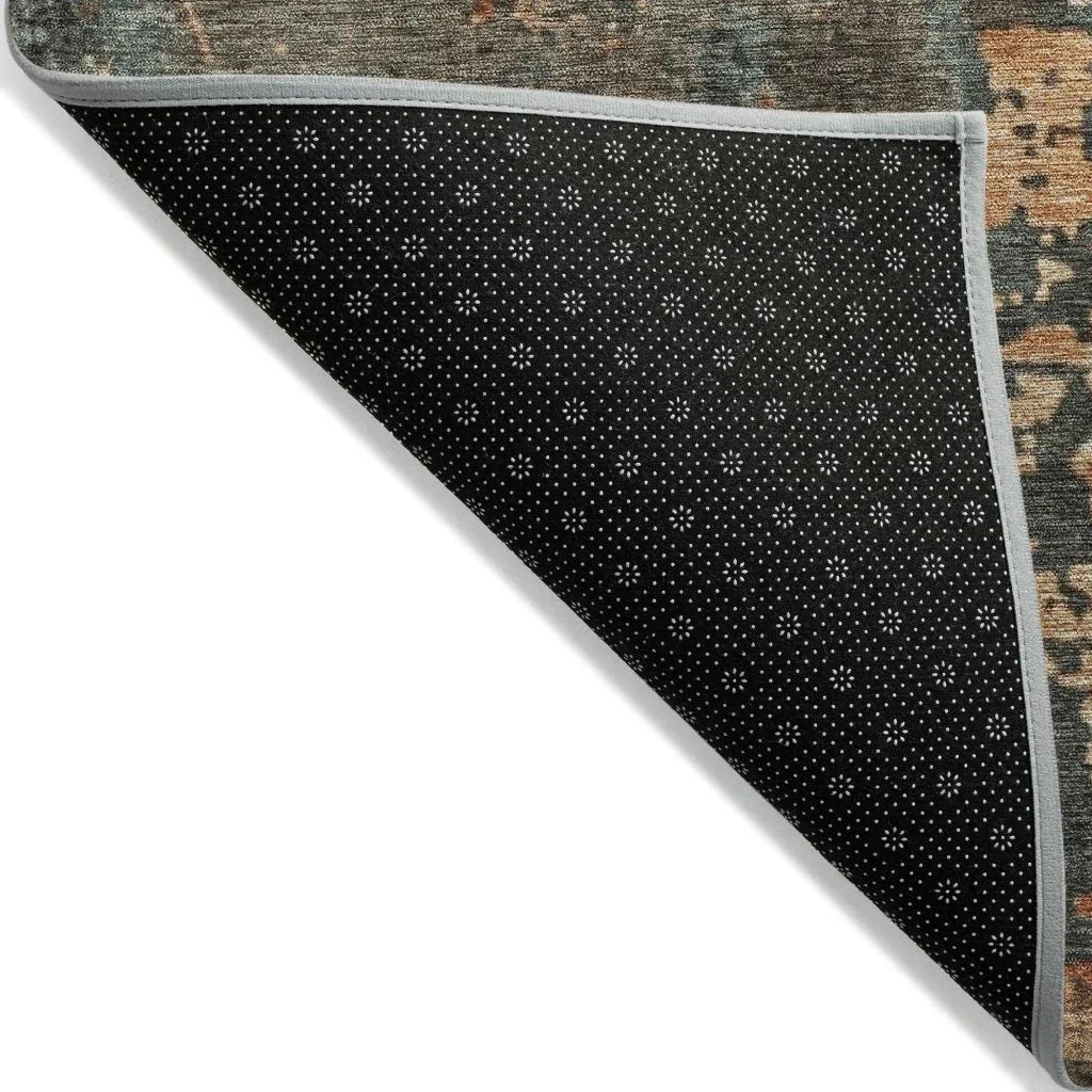 LOOMLAN Rugs Elon Blue Washable Indoor-Outdoor Rug