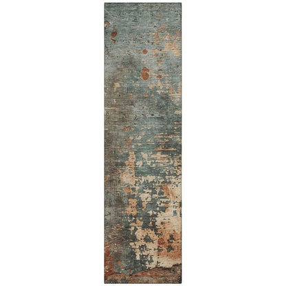 LOOMLAN Rugs Elon Blue Washable Indoor-Outdoor Rug