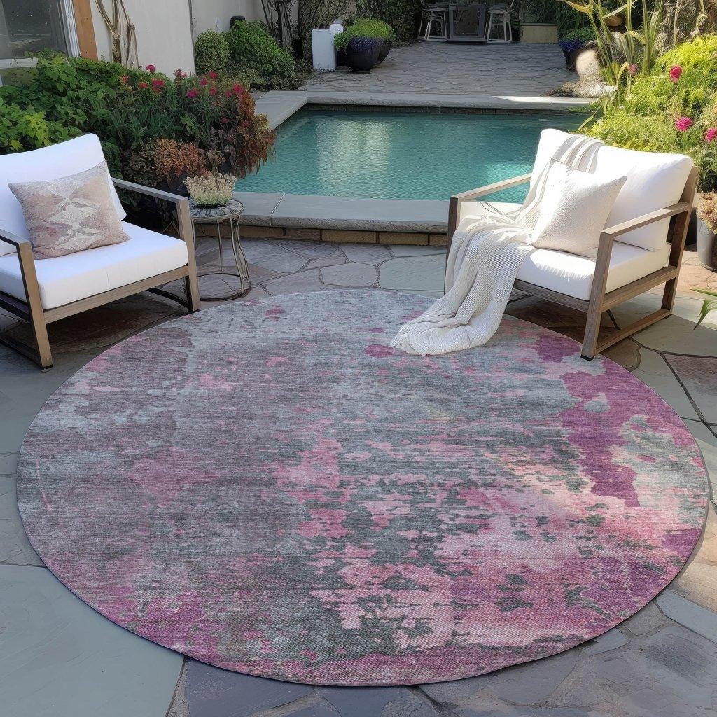 Elon Pink Washable Indoor - Outdoor Rug - LOOMLAN - LOOMLAN Rugs - Outdoor Rugs