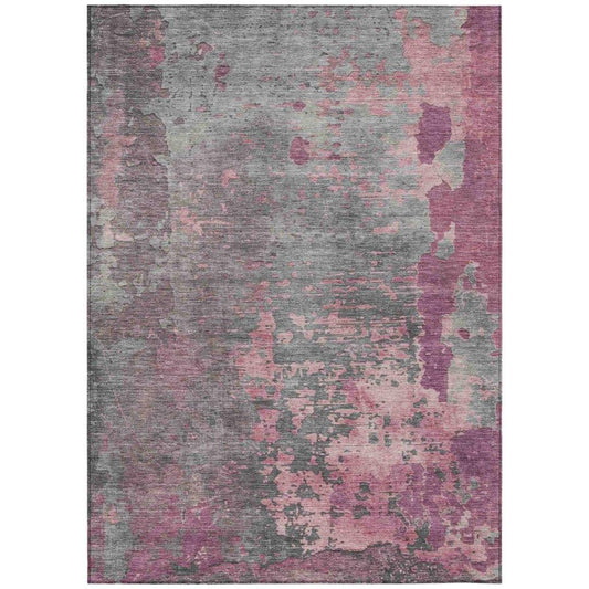 LOOMLAN Rugs Elon Pink Washable Indoor-Outdoor Rug