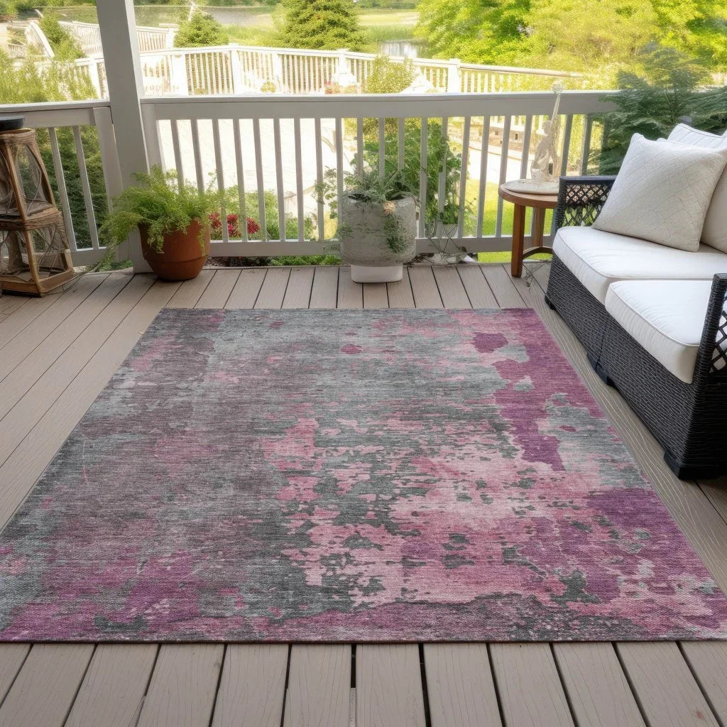 Elon Pink Washable Indoor - Outdoor Rug - LOOMLAN - LOOMLAN Rugs - Outdoor Rugs