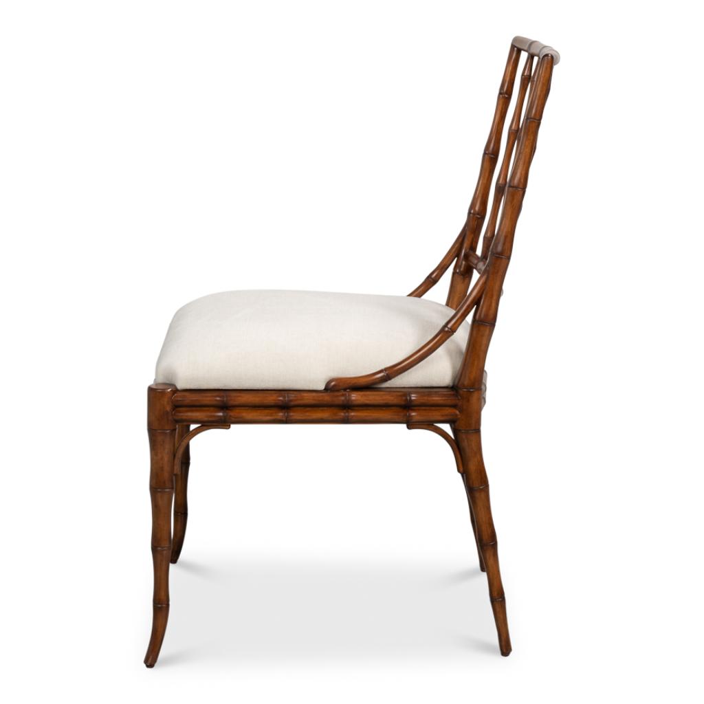 Elora White Performance Fabric Armless Dining Chair