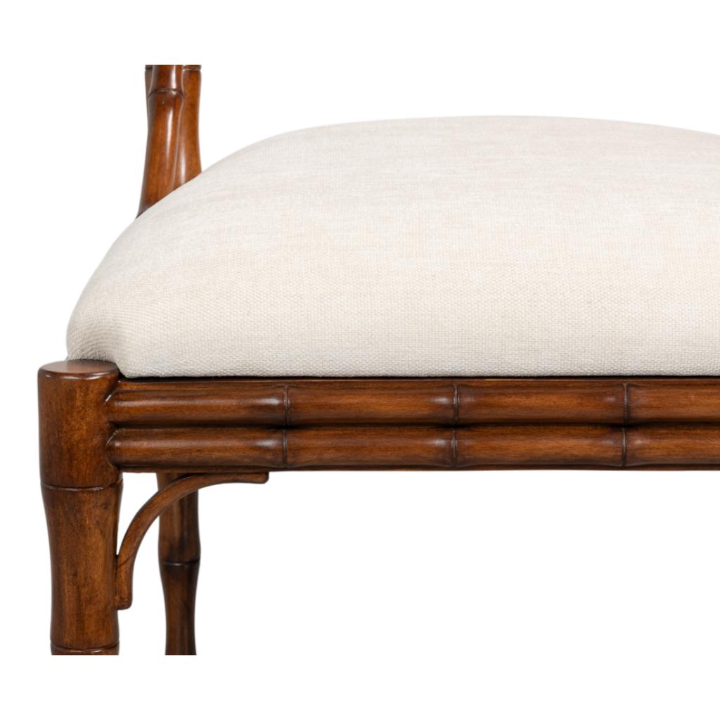 Elora White Performance Fabric Armless Dining Chair