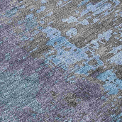 Eloril Teal Washable Indoor-Outdoor Rug