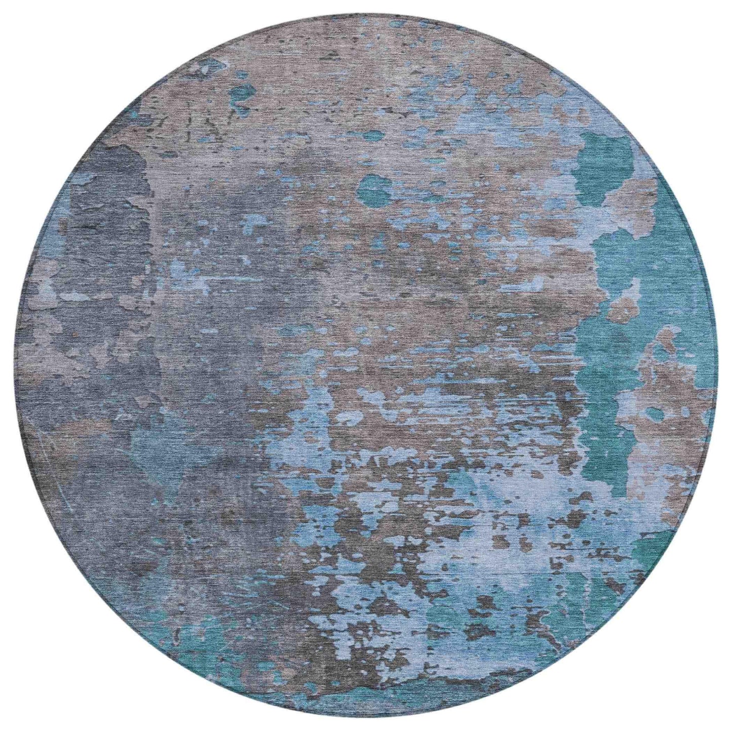 Eloril Teal Washable Indoor-Outdoor Rug