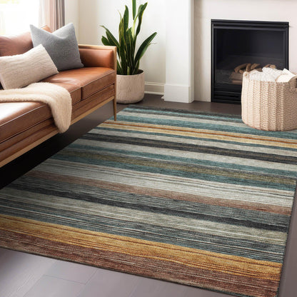 Elyn Brown Washable Indoor-Outdoor Rug