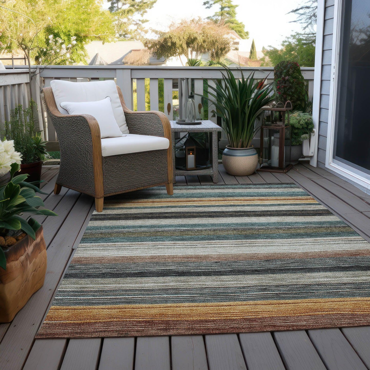 Elyn Brown Washable Indoor-Outdoor Rug