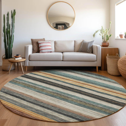 Elyn Brown Washable Indoor-Outdoor Rug