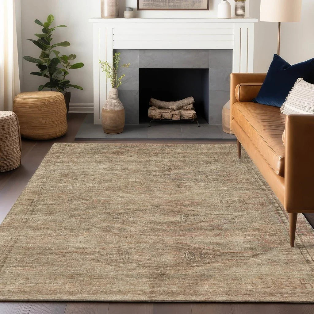 LOOMLAN Rugs Emalisse Beige Washable Indoor-Outdoor Rug