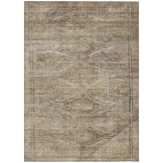 LOOMLAN Rugs Emalisse Brown Washable Indoor-Outdoor Rug