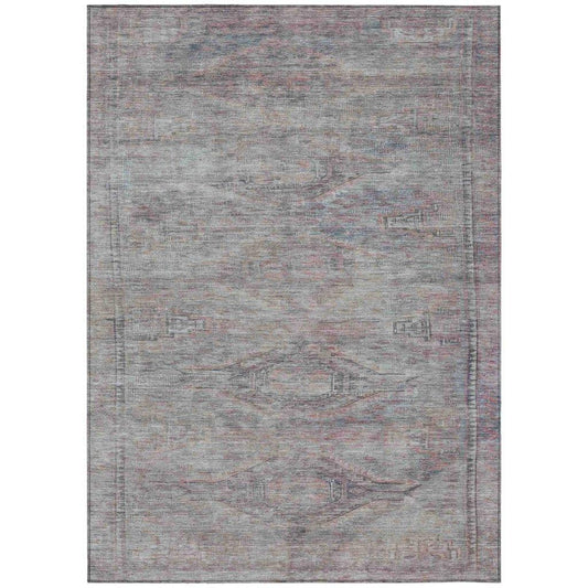 LOOMLAN Rugs Emalisse Gray Washable Indoor-Outdoor Rug