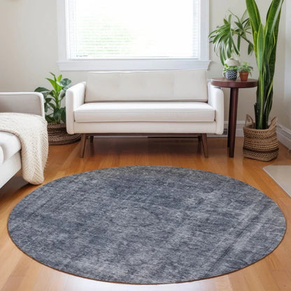 LOOMLAN Rugs Emberith Blue Washable Indoor-Outdoor Rug