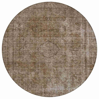 LOOMLAN Rugs Emberith Brown Washable Indoor-Outdoor Rug