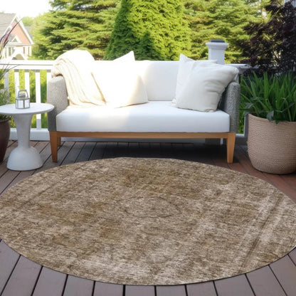 LOOMLAN Rugs Emberith Brown Washable Indoor-Outdoor Rug