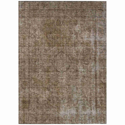 LOOMLAN Rugs Emberith Brown Washable Indoor-Outdoor Rug
