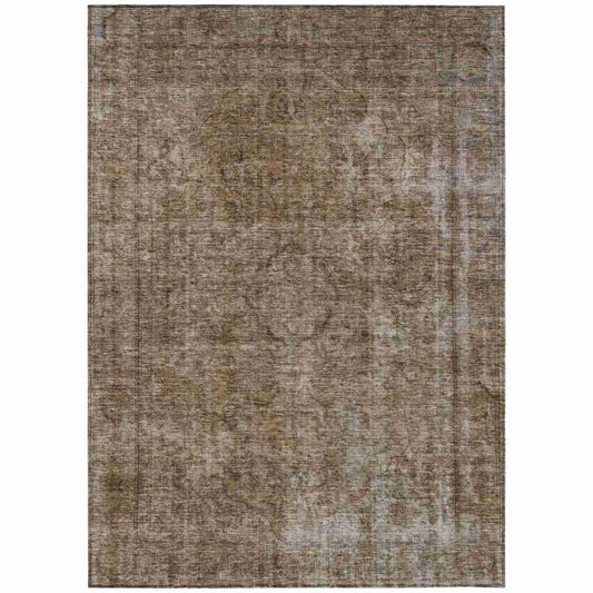 LOOMLAN Rugs Emberith Brown Washable Indoor-Outdoor Rug