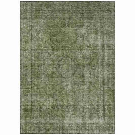 LOOMLAN Rugs Emberith Green Washable Indoor-Outdoor Rug