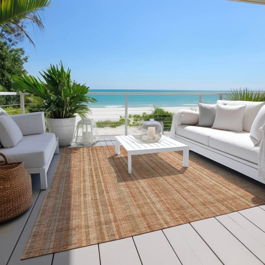 LOOMLAN Rugs Emberith Orange Washable Indoor-Outdoor Rug