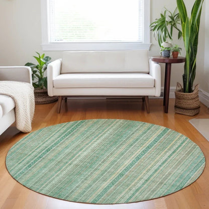 LOOMLAN Rugs Emberith Teal Washable Indoor-Outdoor Rug