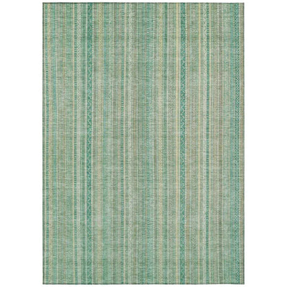 LOOMLAN Rugs Emberith Teal Washable Indoor-Outdoor Rug