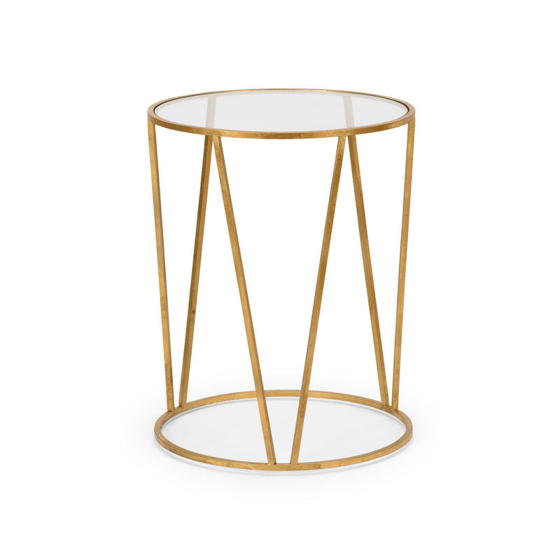 Wildwood Emery Clear Glass Top Round Side Table