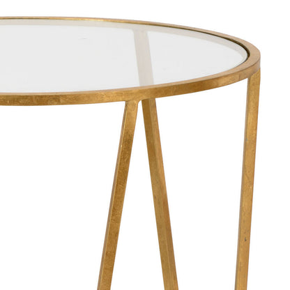Wildwood Emery Clear Glass Top Round Side Table