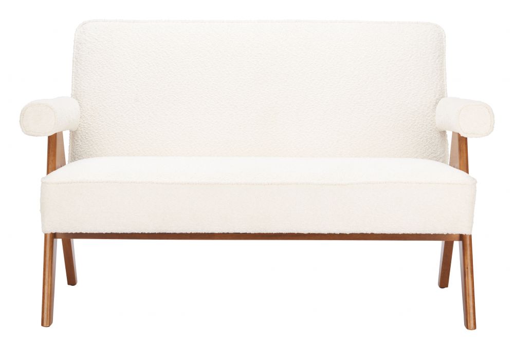 Zuo Modern Encanto Ivory Textured Fabric Loveseat