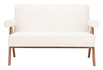 Zuo Modern Encanto Ivory Textured Fabric Loveseat