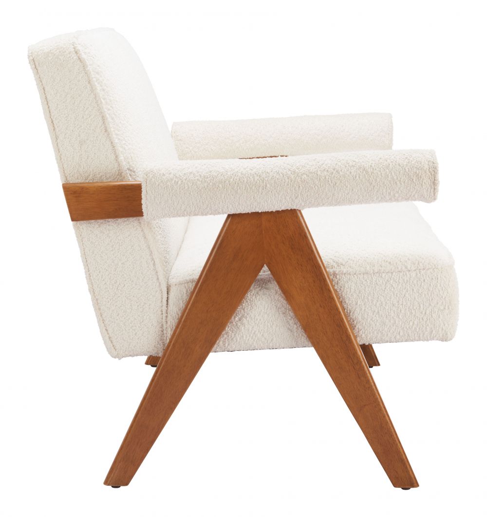 Zuo Modern Encanto Ivory Textured Fabric Loveseat