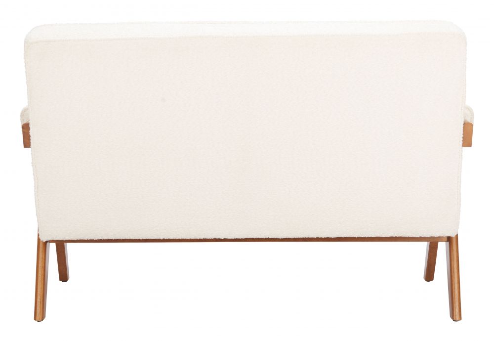 Zuo Modern Encanto Ivory Textured Fabric Loveseat