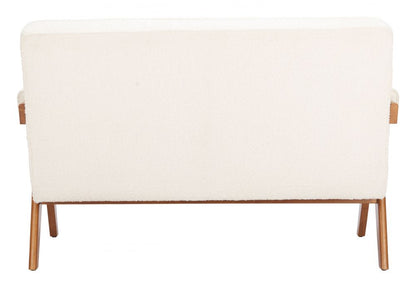 Zuo Modern Encanto Ivory Textured Fabric Loveseat