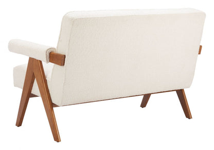 Zuo Modern Encanto Ivory Textured Fabric Loveseat