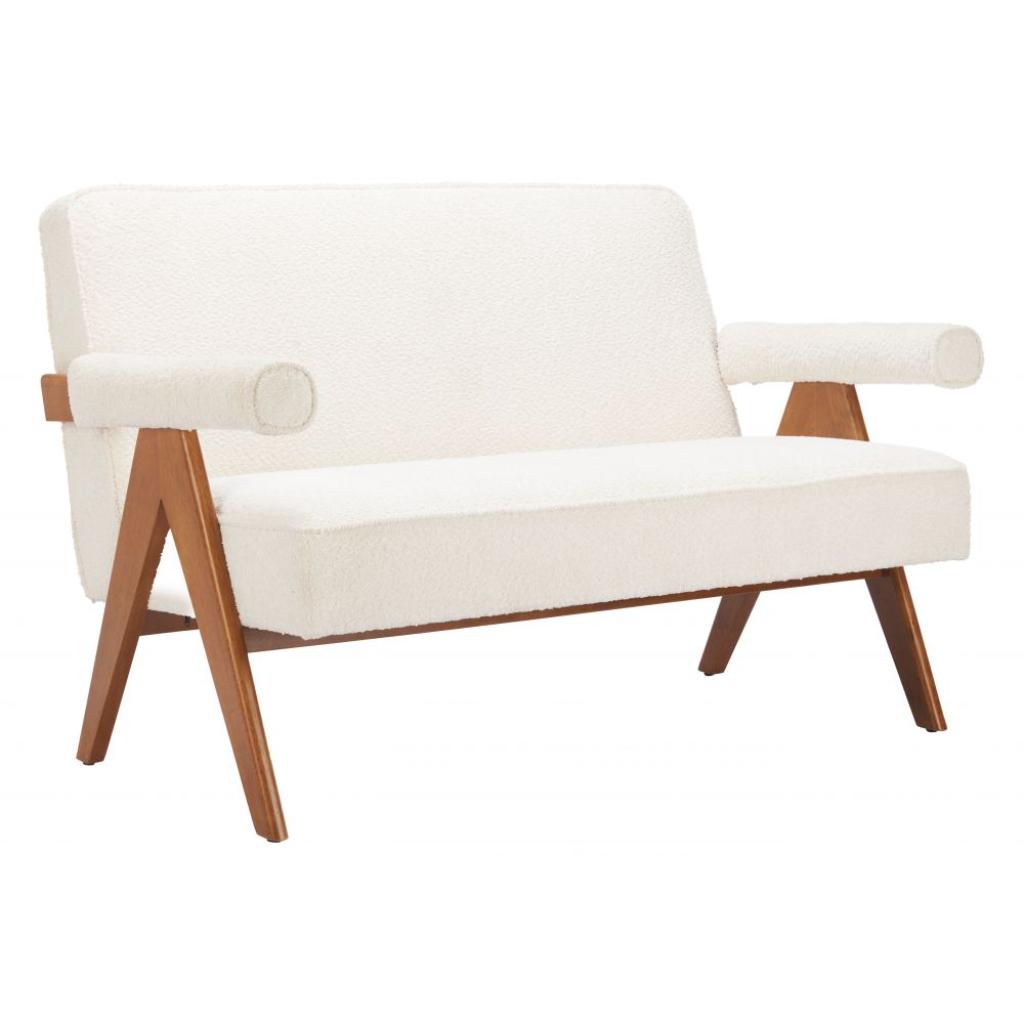 Zuo Modern Encanto Ivory Textured Fabric Loveseat