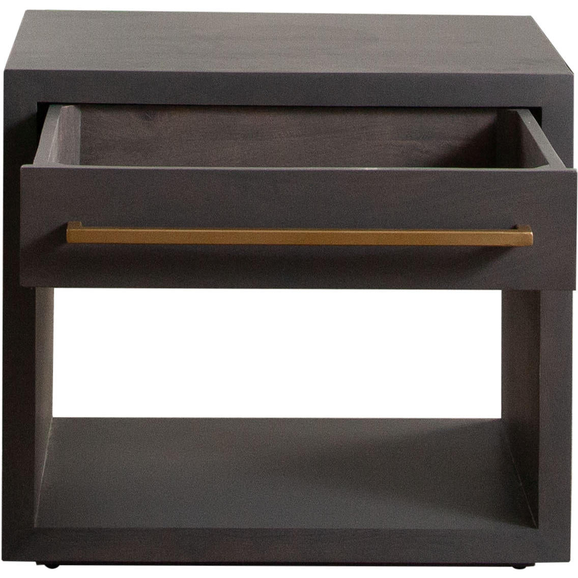 Encore Solid Mango Wood 1-Drawer End Table in Grey Oak Finish-Side Tables-Diamond Sofa-Sideboards and Things 