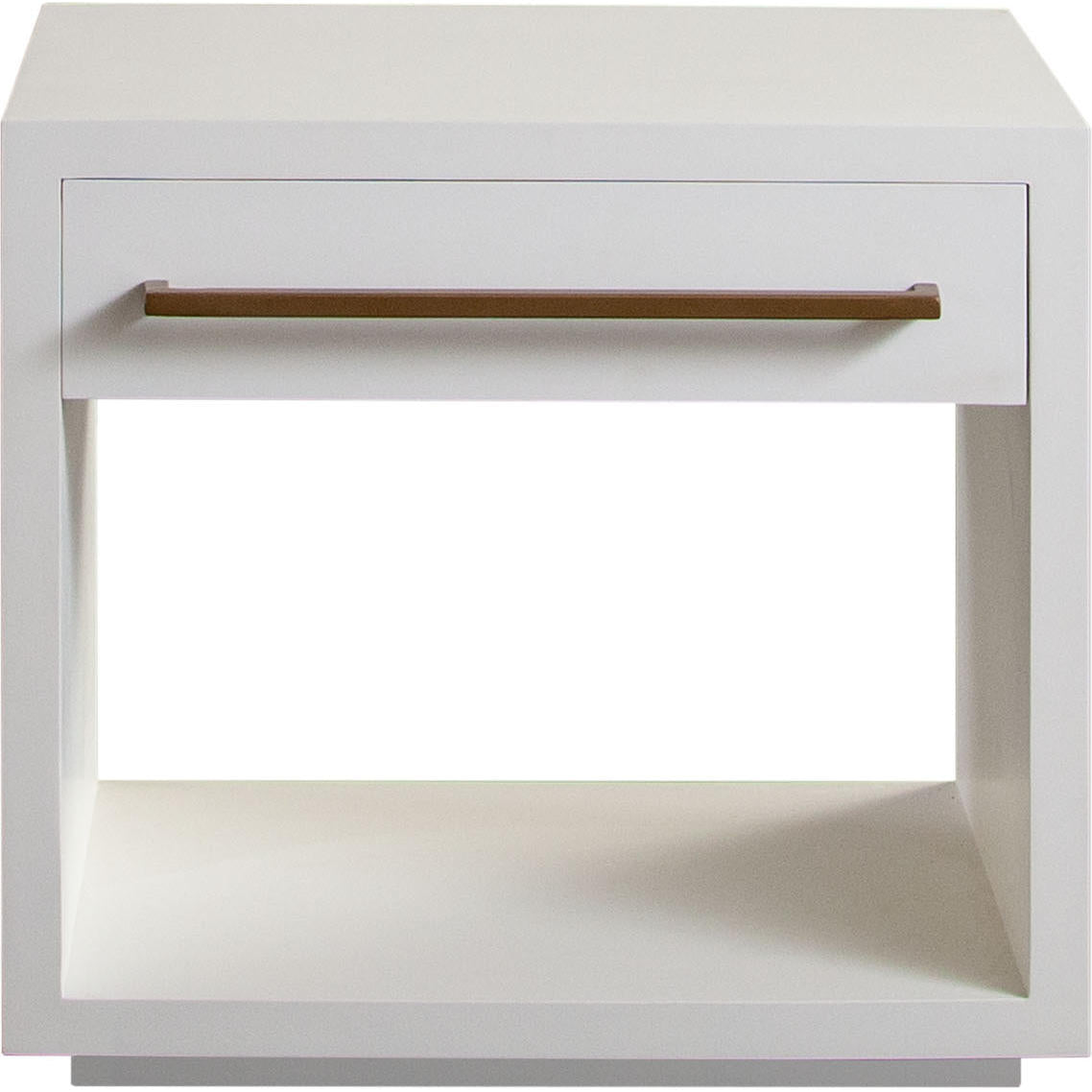 Encore Solid Mango Wood 1-Drawer End Table in White Finish-Side Tables-Diamond Sofa-Sideboards and Things 