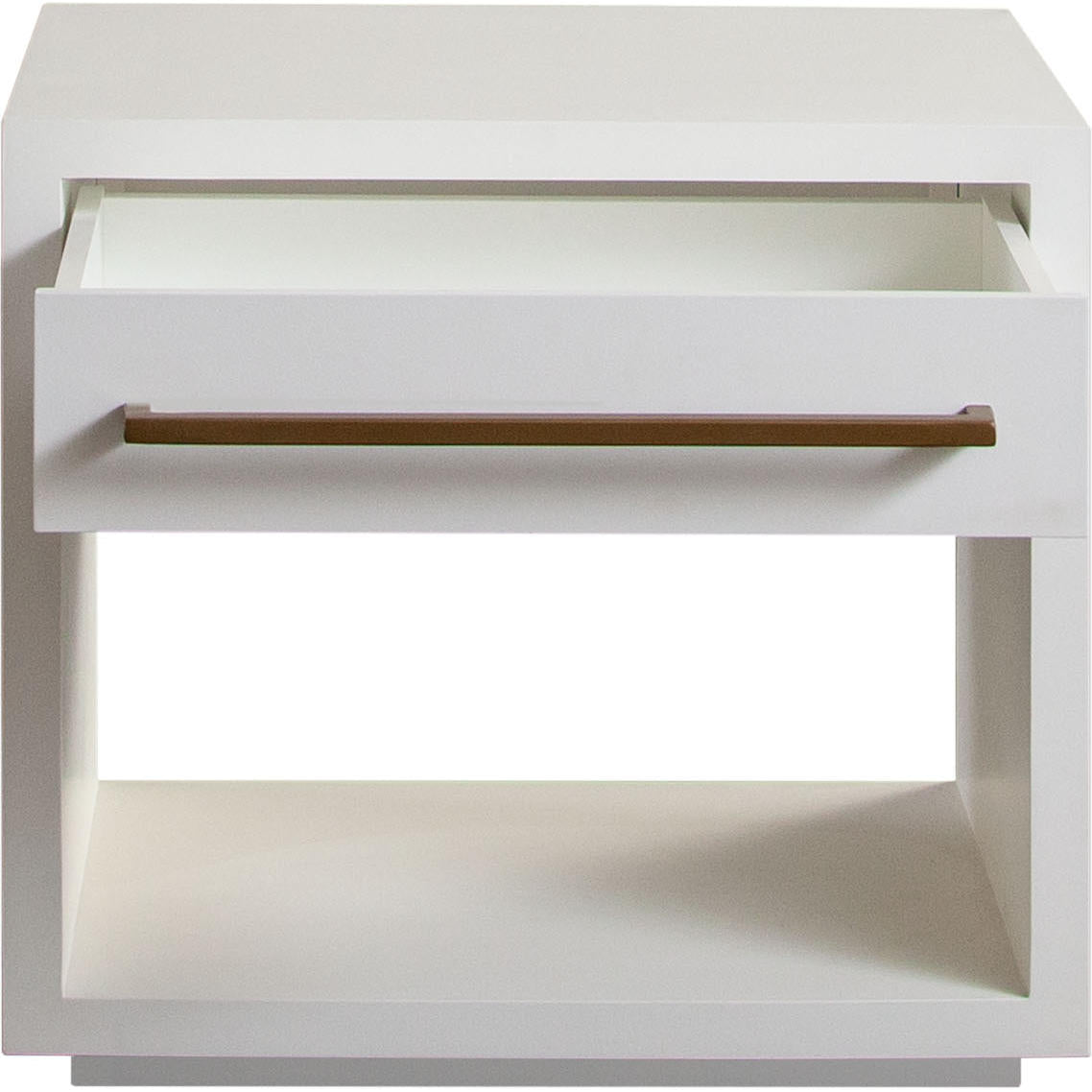 Encore Solid Mango Wood 1-Drawer End Table in White Finish-Side Tables-Diamond Sofa-Sideboards and Things 