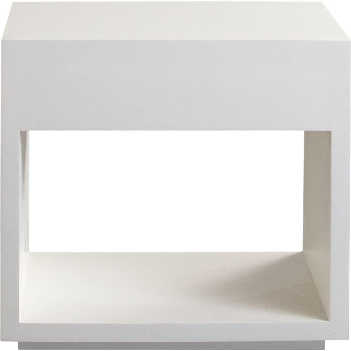 Encore Solid Mango Wood 1-Drawer End Table in White Finish-Side Tables-Diamond Sofa-Sideboards and Things 