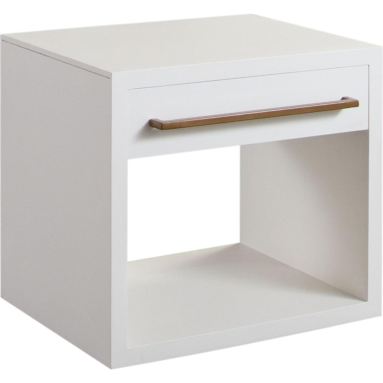 Encore Solid Mango Wood 1-Drawer End Table in White Finish-Side Tables-Diamond Sofa-Sideboards and Things 