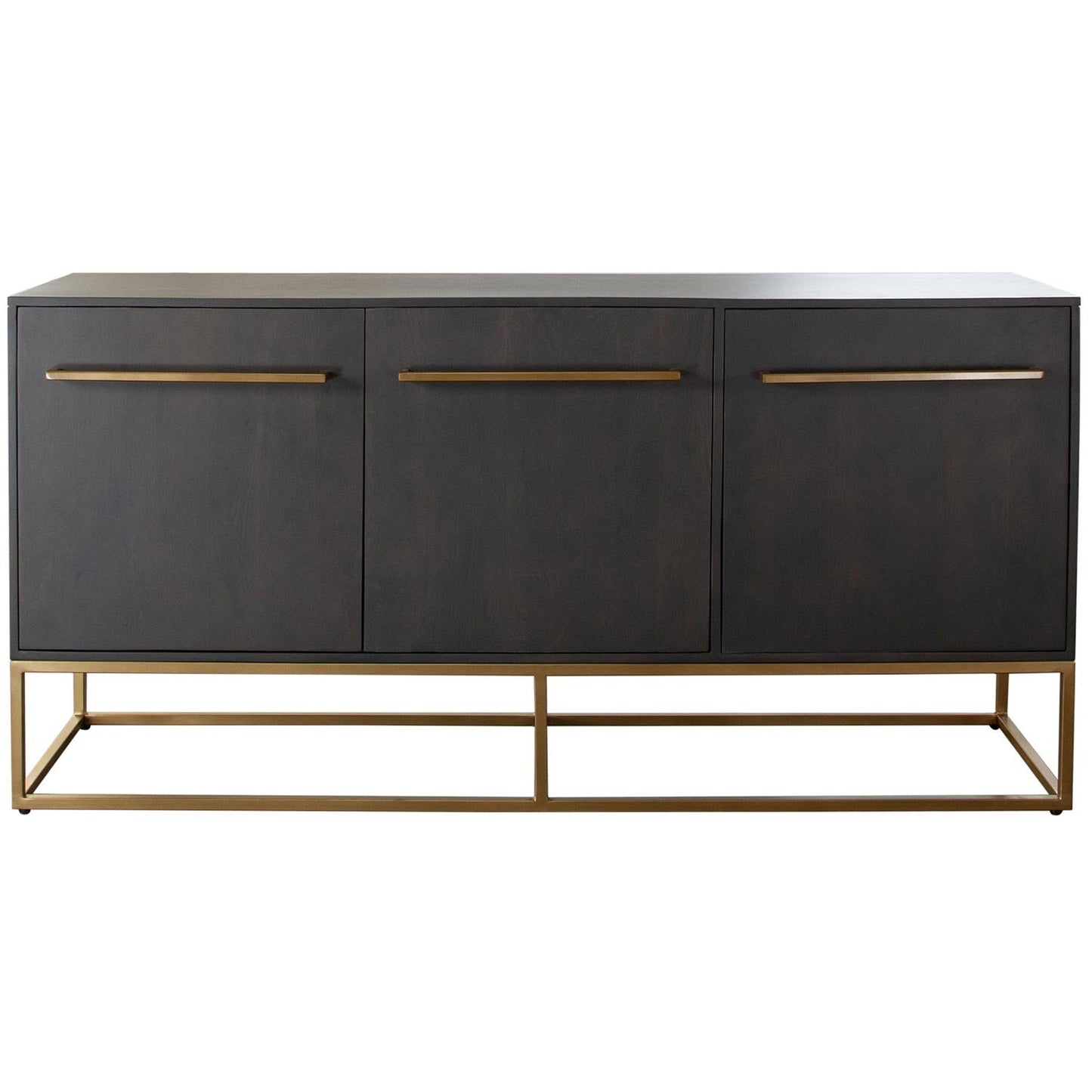 Encore Solid Mango Wood 3-Door Sideboard in Grey Oak Finish-Sideboards-Diamond Sofa-Sideboards and Things 