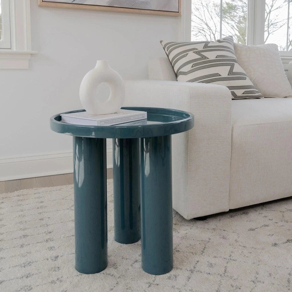 Sofia Enamel Round End Table