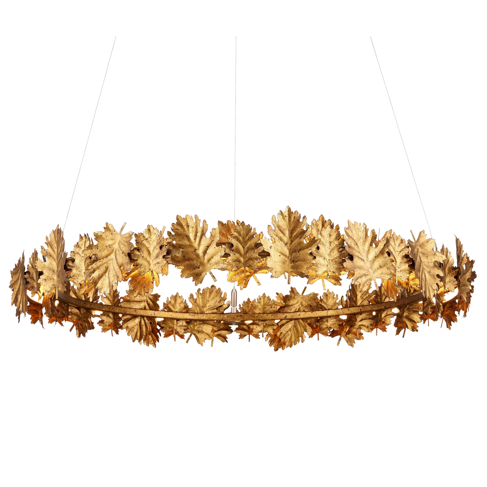 English Oak Chandelier-Chandeliers-Currey & Co-Sideboards and Things