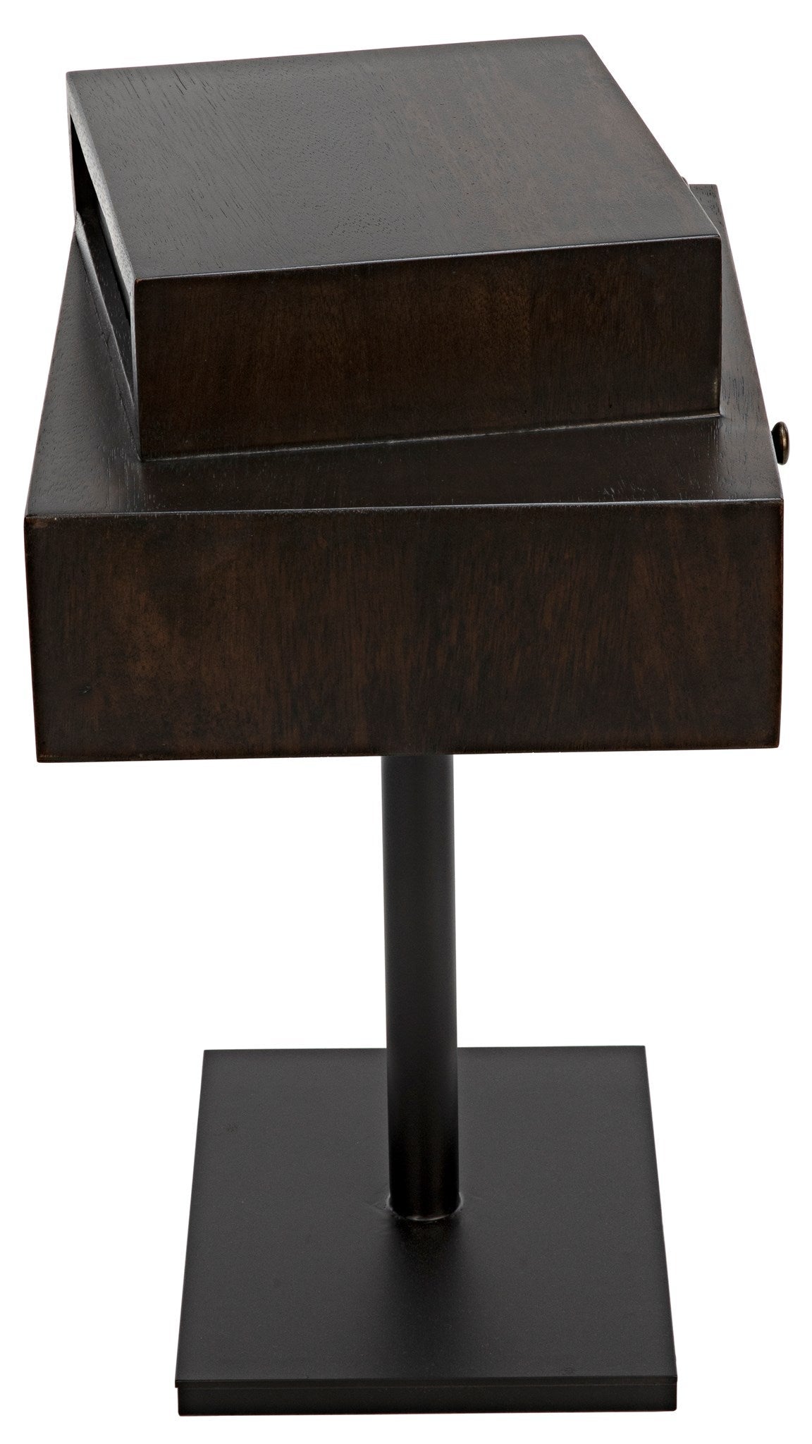 Enola Side Table, Ebony Walnut with Steel Base-Side Tables-Noir-Sideboards and Things