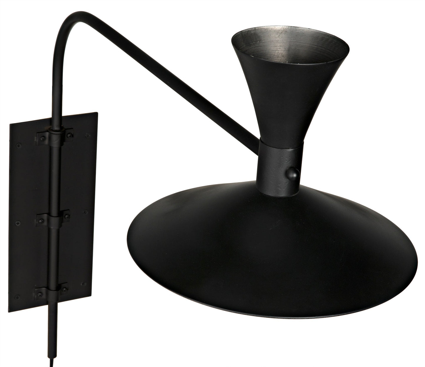 Enzo Black Steel Sconce-Wall Sconces-Noir-Sideboards and Things