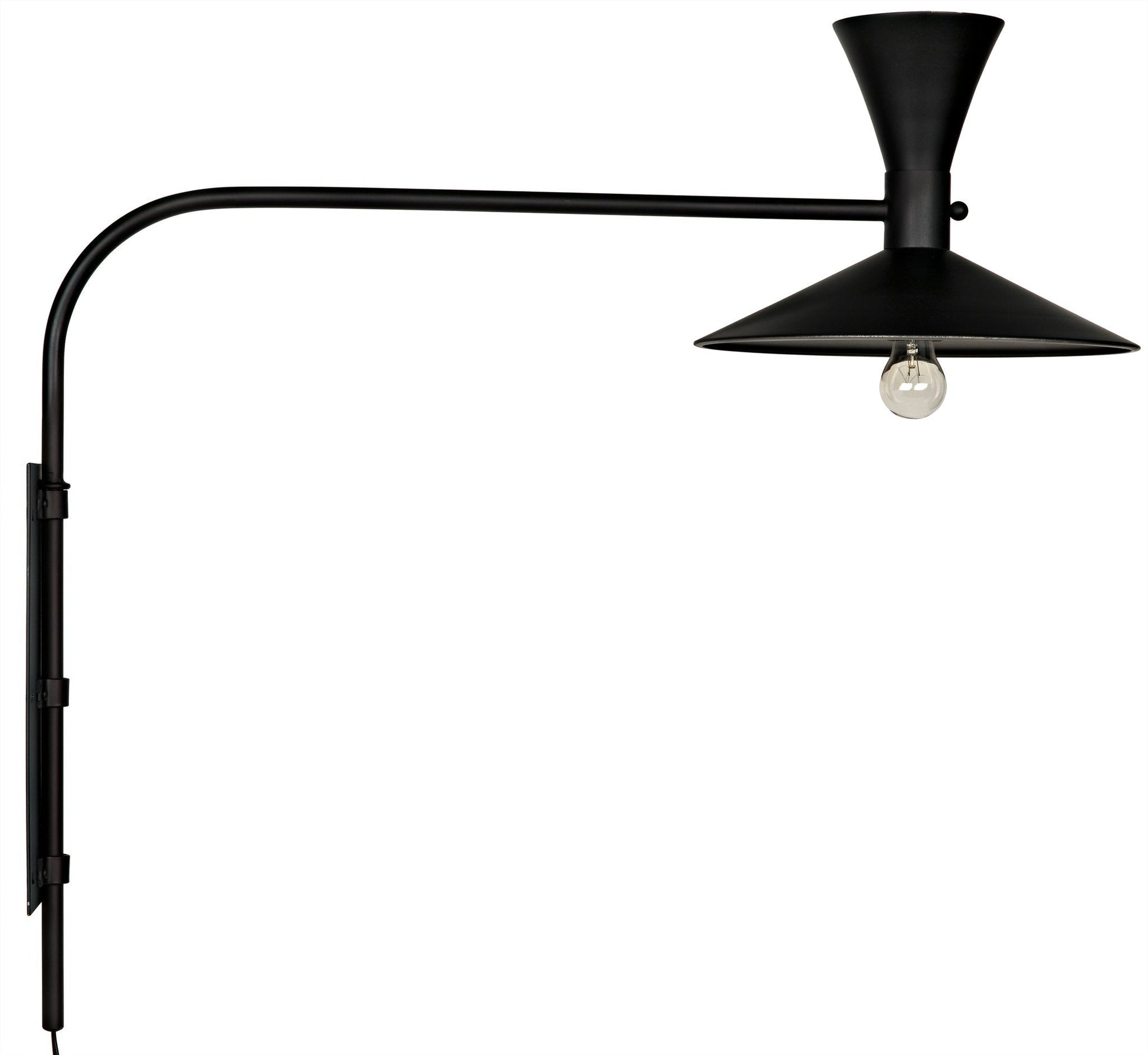 Enzo Black Steel Sconce-Wall Sconces-Noir-Sideboards and Things