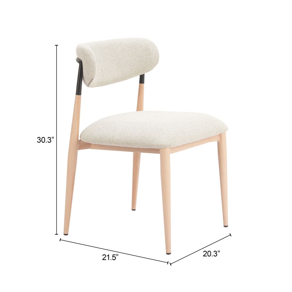 Zuo Modern Equinox Textured Fabric Armless Dining Chair 2PC